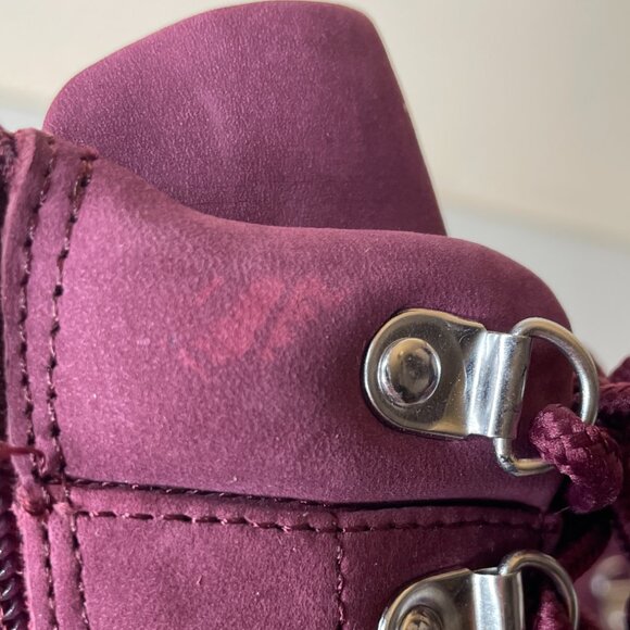 Aerosoles Nubuck Leather Wine Purple Ankle Boots Size 7 - Picture 13 of 16